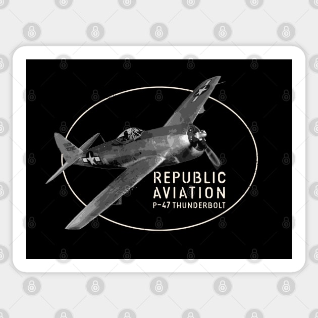 Republic P-47 Thunderbolt "Jug" WW2 fighter plane Sticker by Jose Luiz Filho